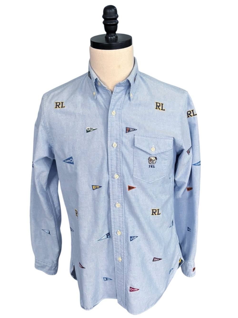 Polo Ralph Lauren Classic Fit Varsity Embroidered blue Oxford Shirt | M - Picture 3 of 16